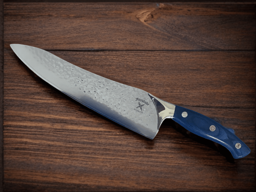 10 inch Chefs knife - CHERRY RED or ICE BLUE HANDLE