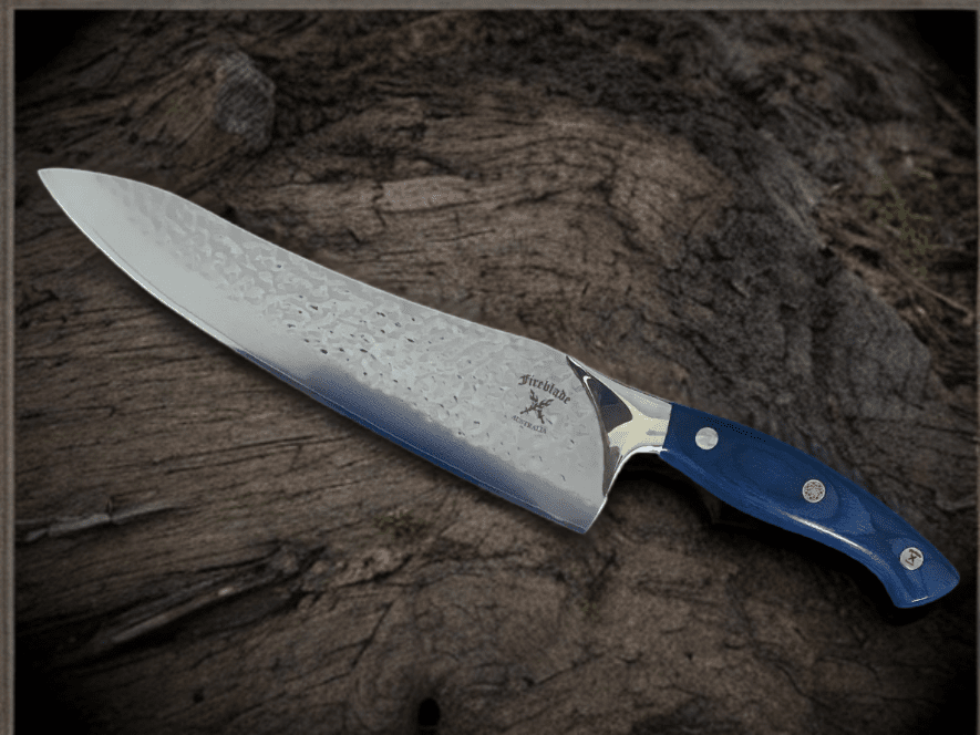 10 inch Chefs knife - CHERRY RED or ICE BLUE HANDLE