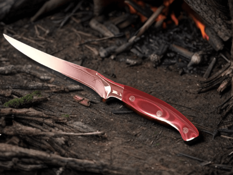 7 inch 67 Layer Damascus Steel Boning Knife CHERRY RED or ICE BLUE HANDLES