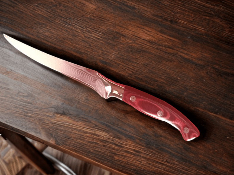 7 inch 67 Layer Damascus Steel Boning Knife CHERRY RED or ICE BLUE HANDLES