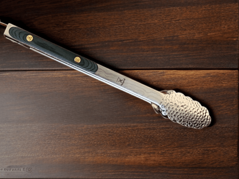 30 cm Damascus Finish Tongs with Pakka Wood Grip