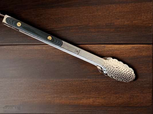 30 cm Damascus Finish Tongs with Pakka Wood Grip