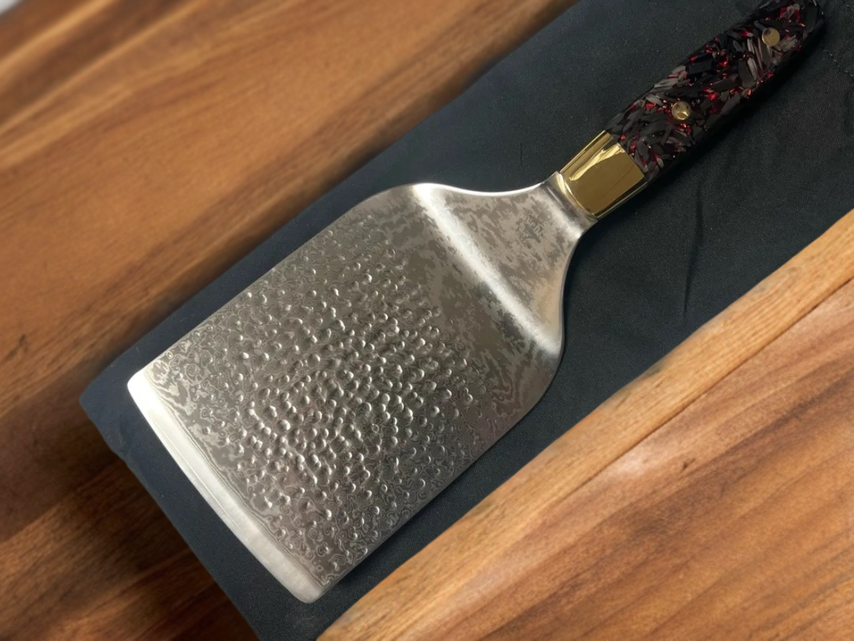 Cleaver, Spatula & Tong Set carbon Fibre Handles