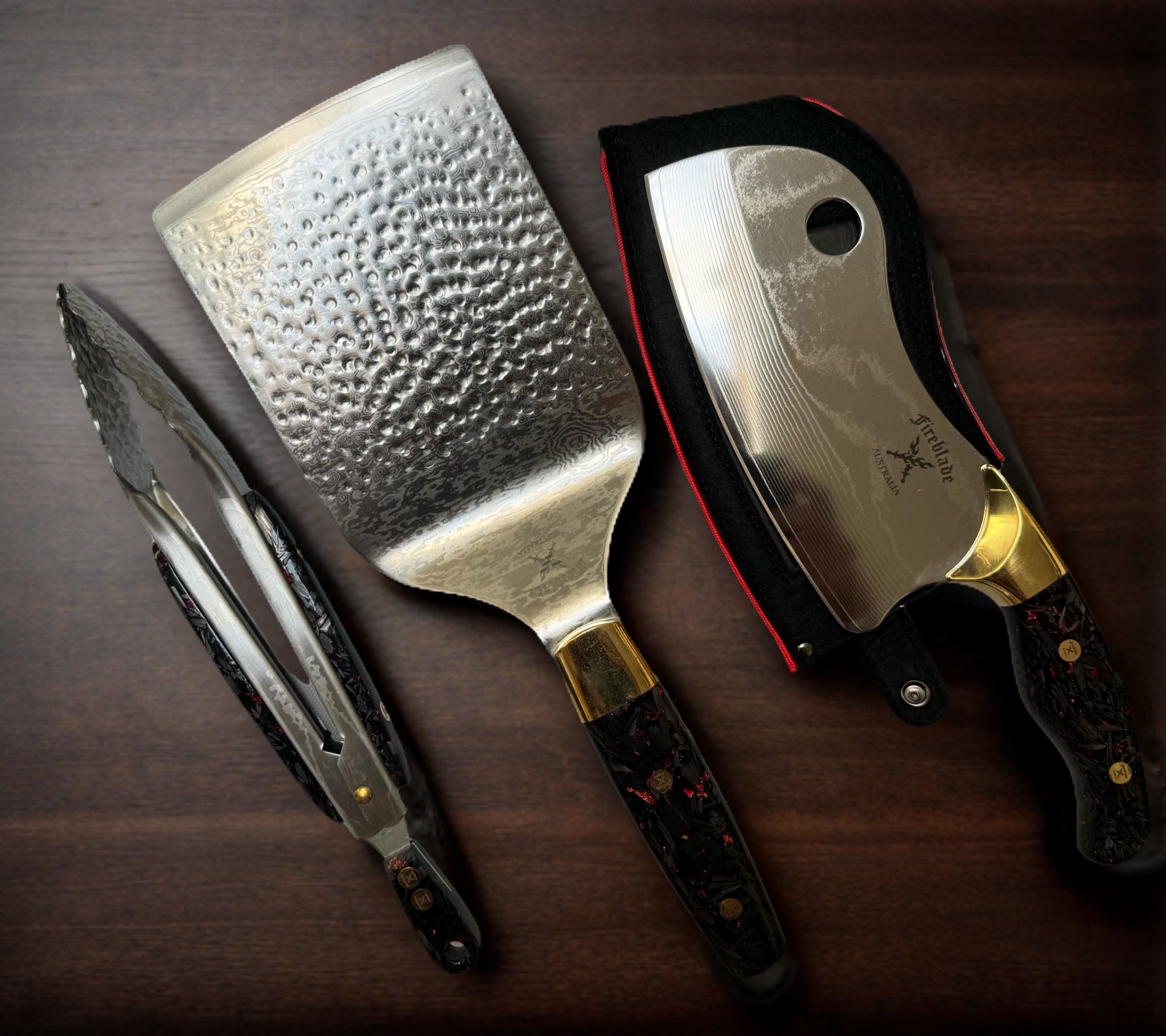 Limited Edition 10 Knives  plus Matching Leather Knife Roll & Tools