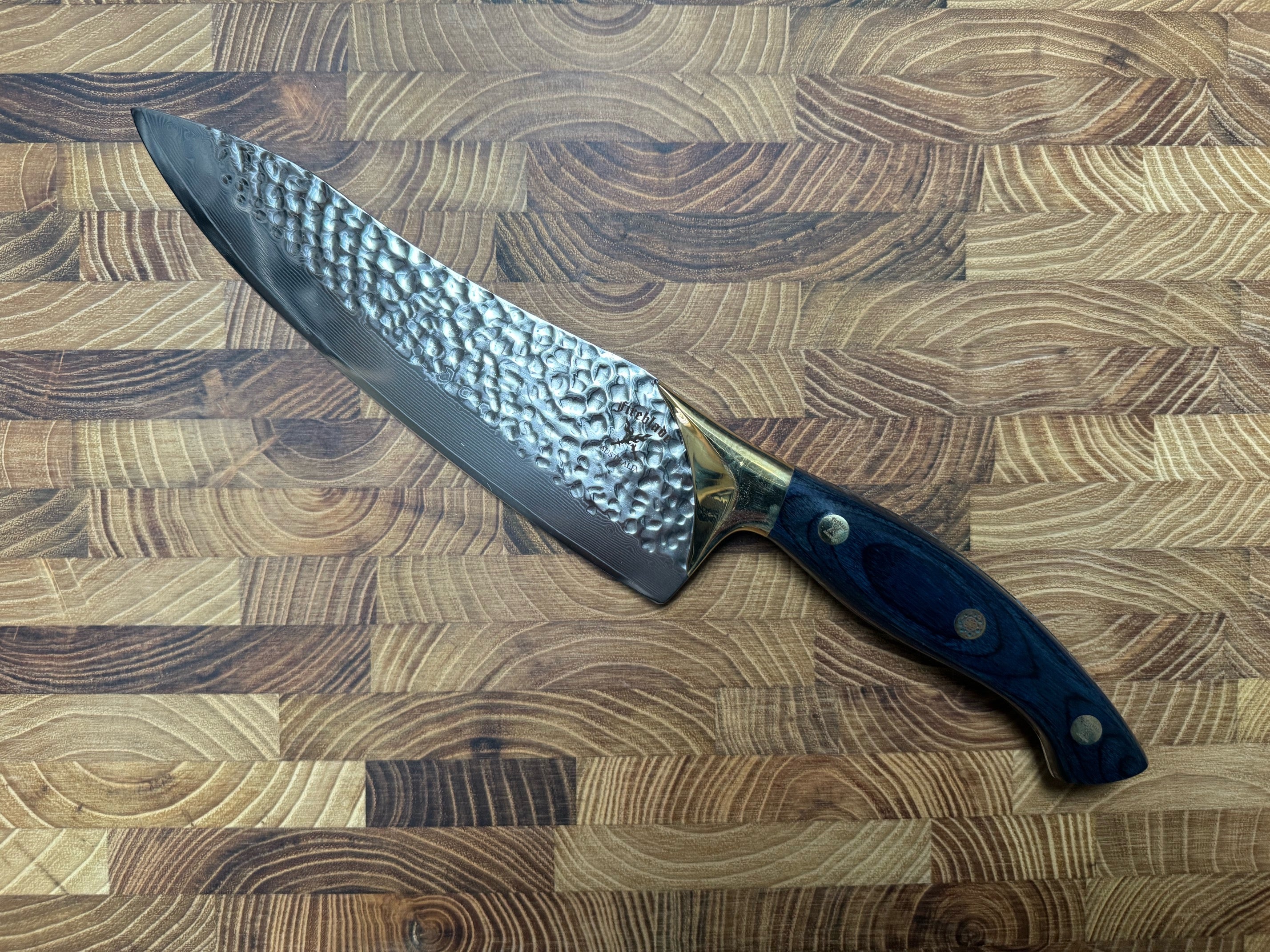 8 inch 67 Layer Damascus Steel Chefs Knife Ice Blue Handle