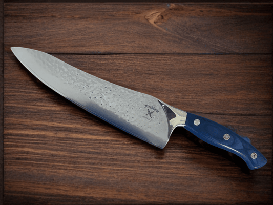 10 inch Chefs knife - CHERRY RED or ICE BLUE HANDLE