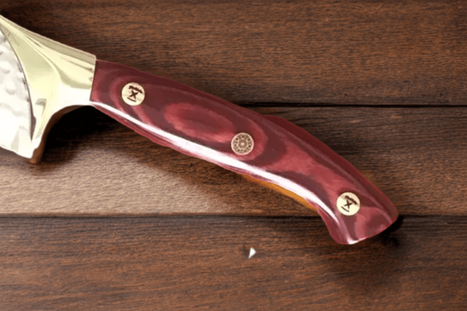 14 inch “Katana” slicing knife Serated edge CHERRY RED or ICE BLUE HANDLES